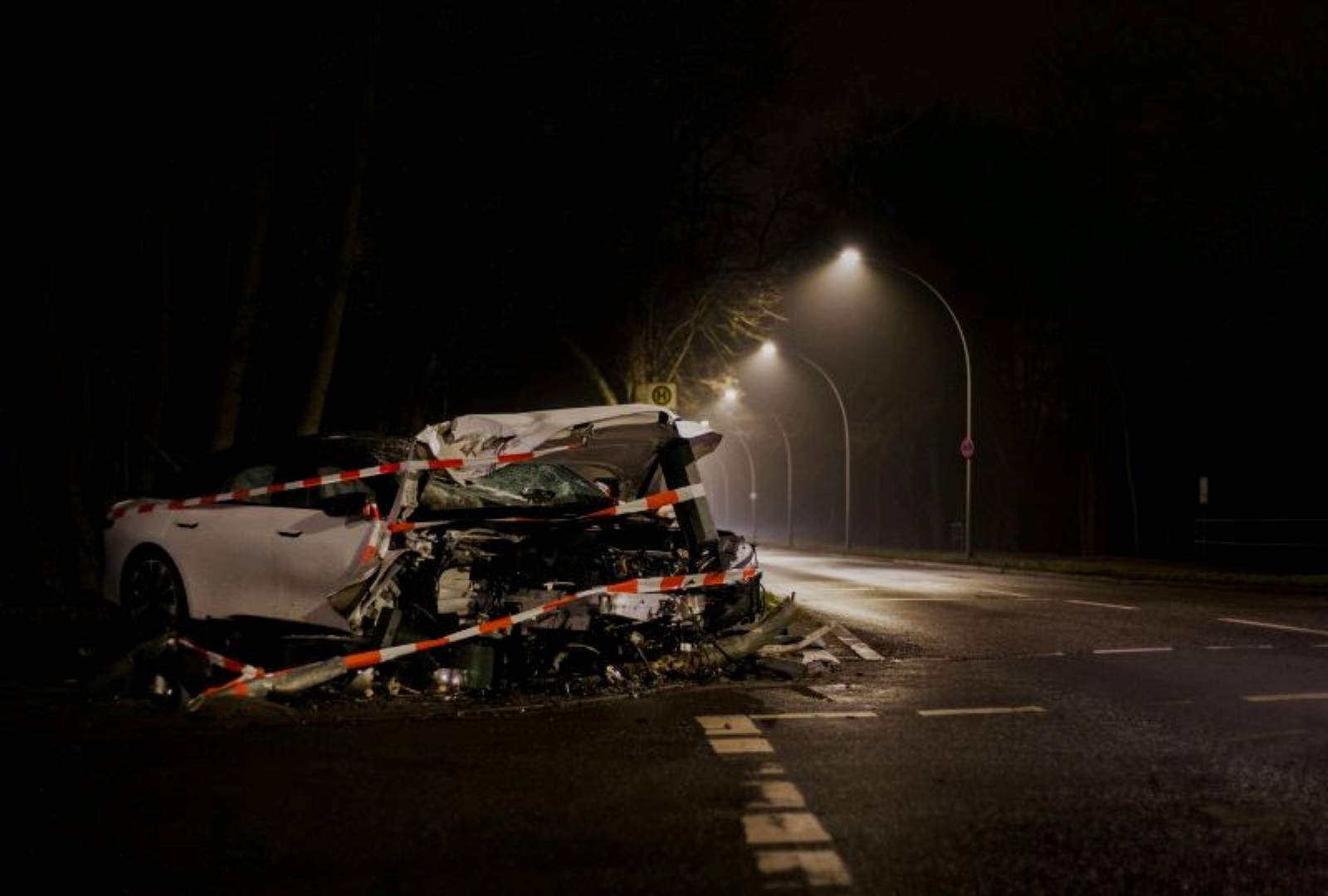 Car accident at night